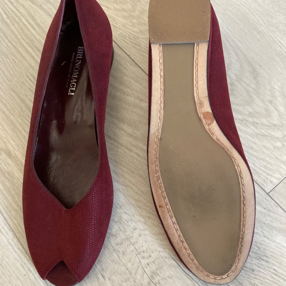 Brunomagli Made in Italy Leather Wedge Ladies Dress Shoe Sz 10 B (NARROW) - Picture 5 of 7